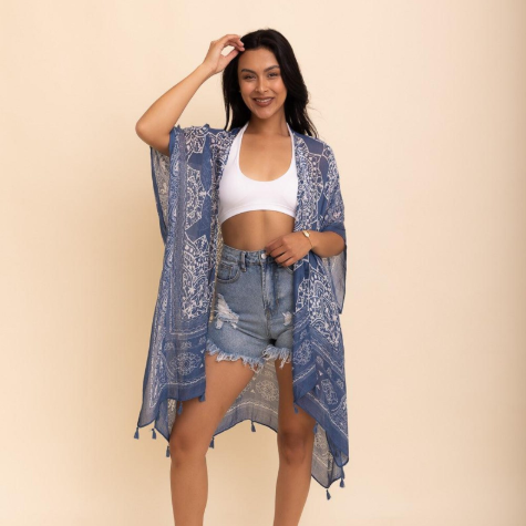 Mandala Kimono with Tassels