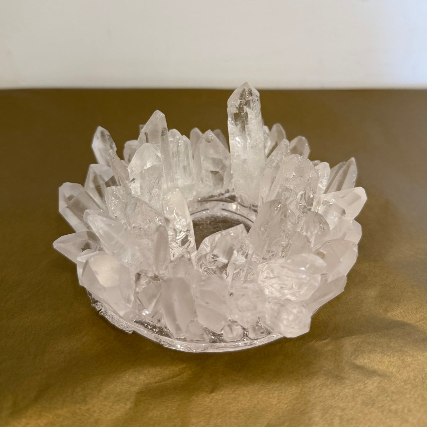 Crystal Quartz Candle Holder