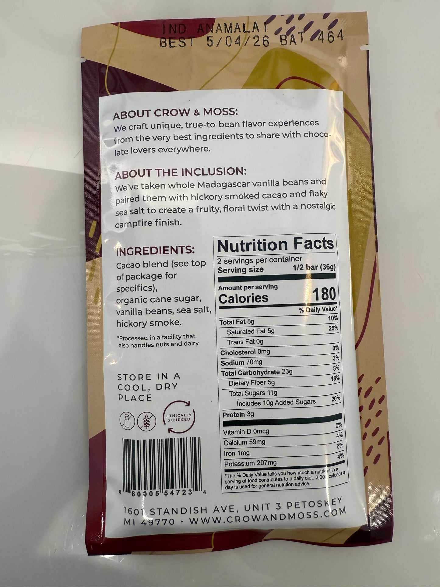 Crow & Moss Gourmet Chocolate Bar
