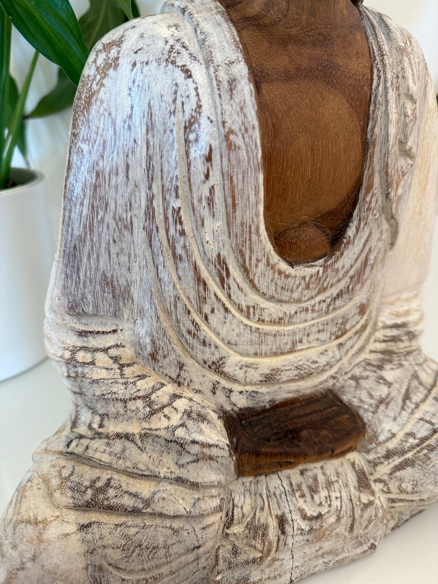 Buddha Statue Painted Wood