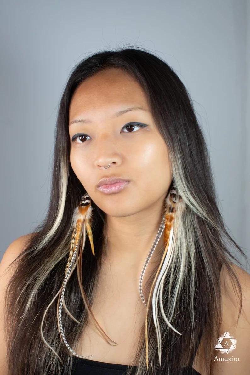 Long Feather Earrings