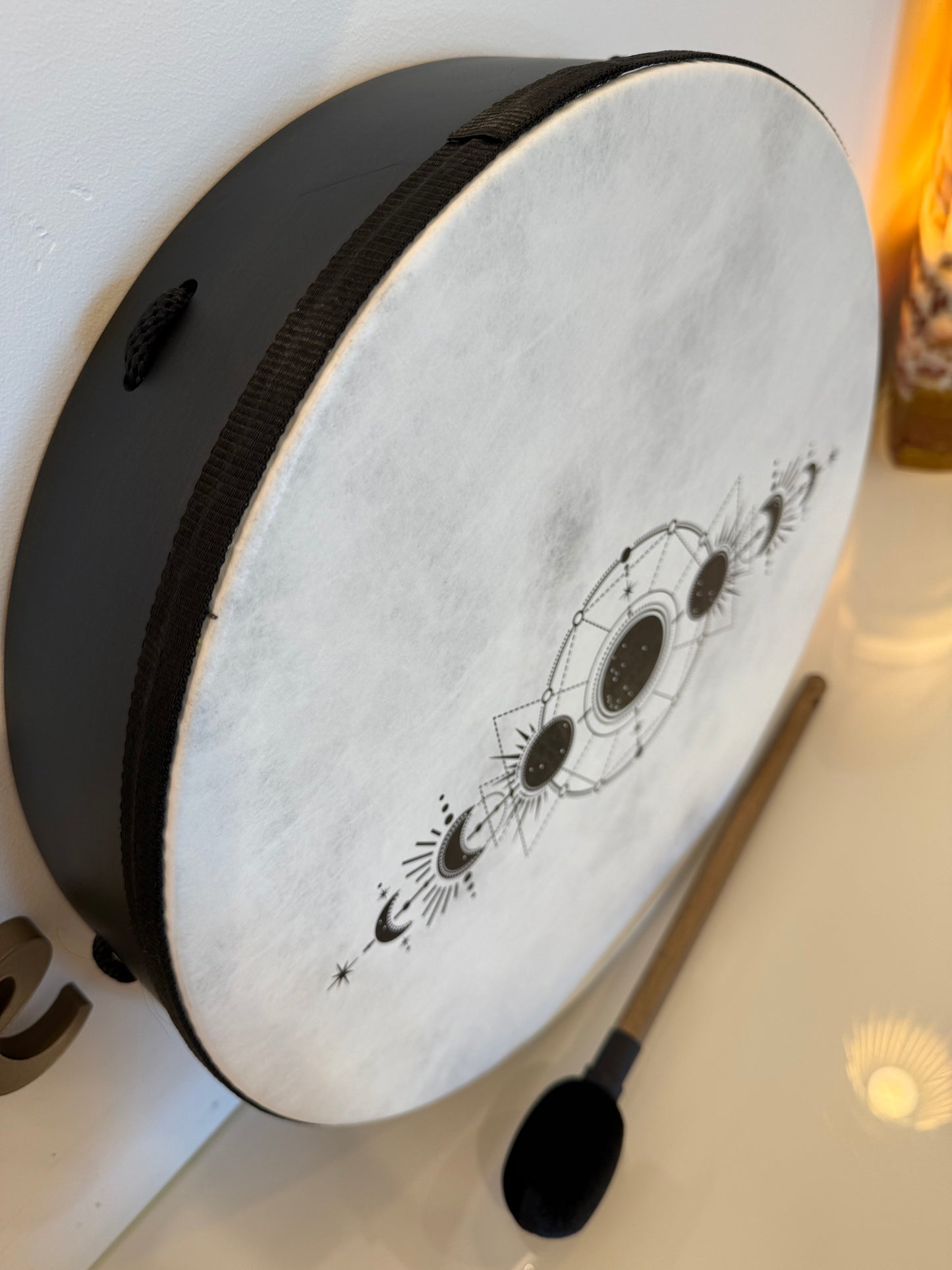 Moon Phases Buffalo Drum 16"