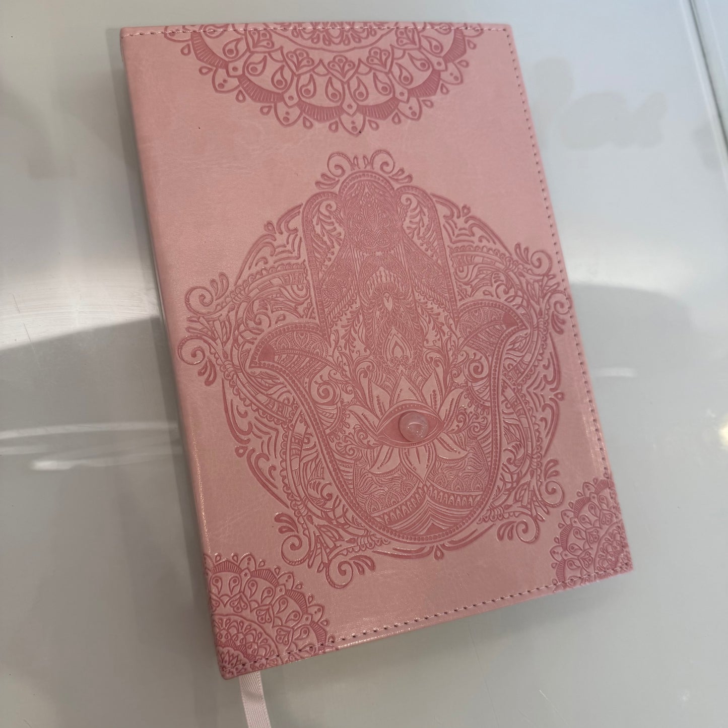 Rose Quartz Hamsa Journal