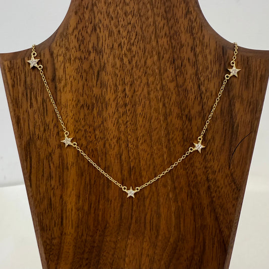 Petite Multi Sparkle Star Necklace