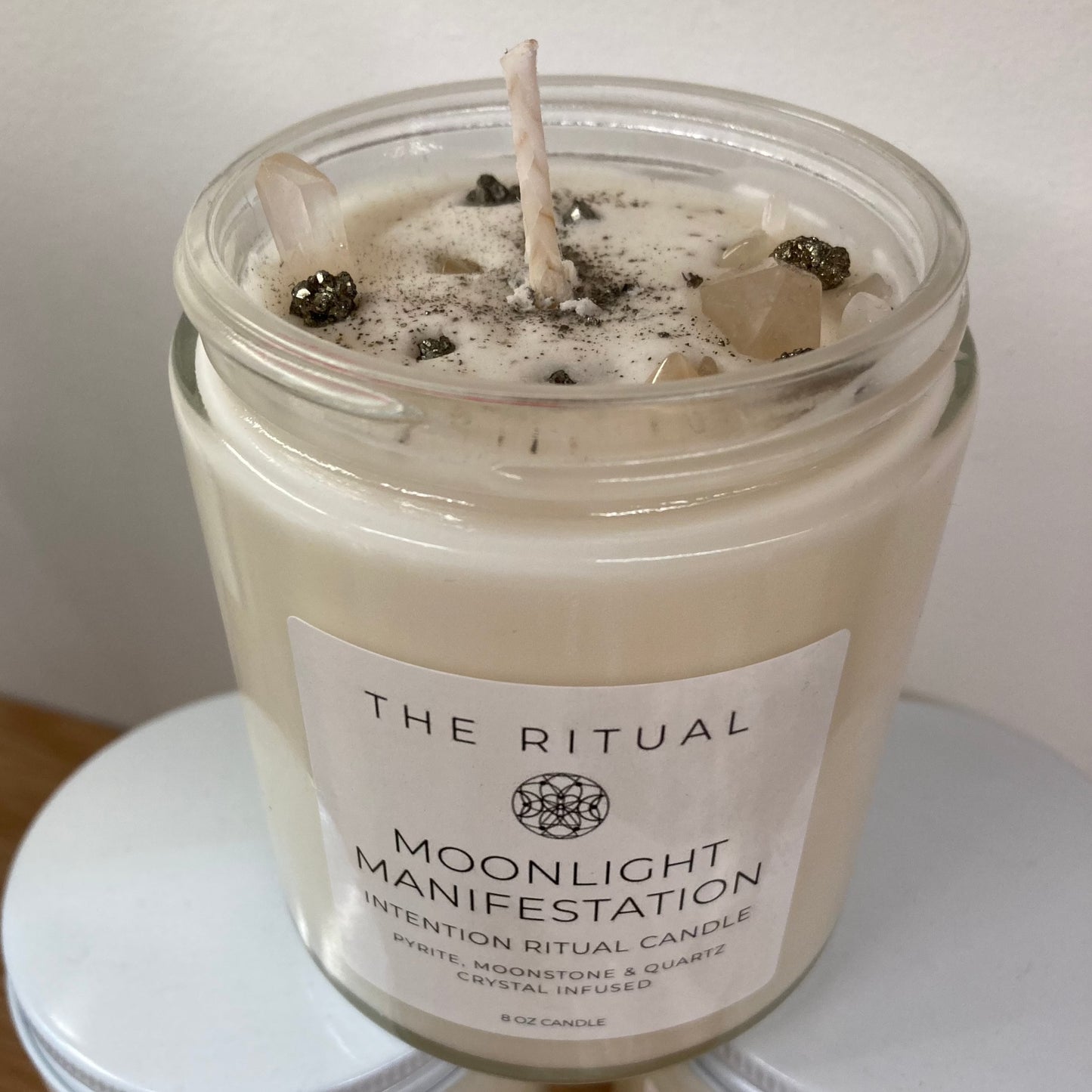 Moonlight Manifestation Glass Candle