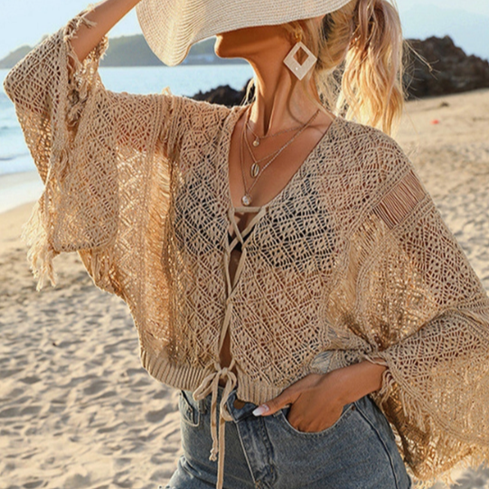 Cropped Tassel Cover Up