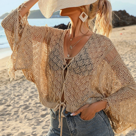 Cropped Tassel Cover Up