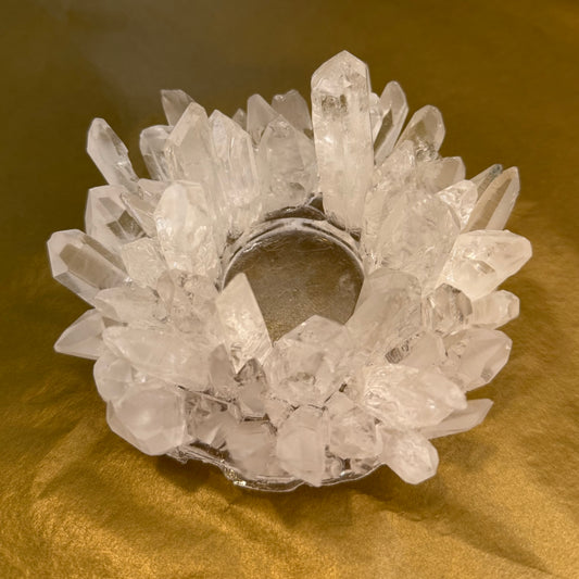 Crystal Quartz Candle Holder
