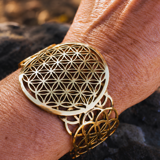 Flower of Life Brass Bracelet