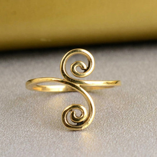 Gold Double Spiral Ring