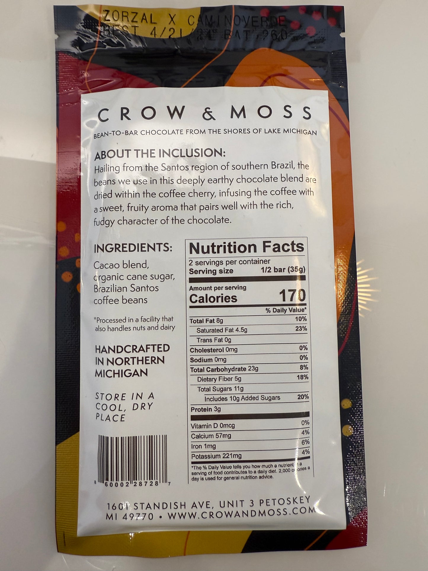 Crow & Moss Gourmet Chocolate Bar
