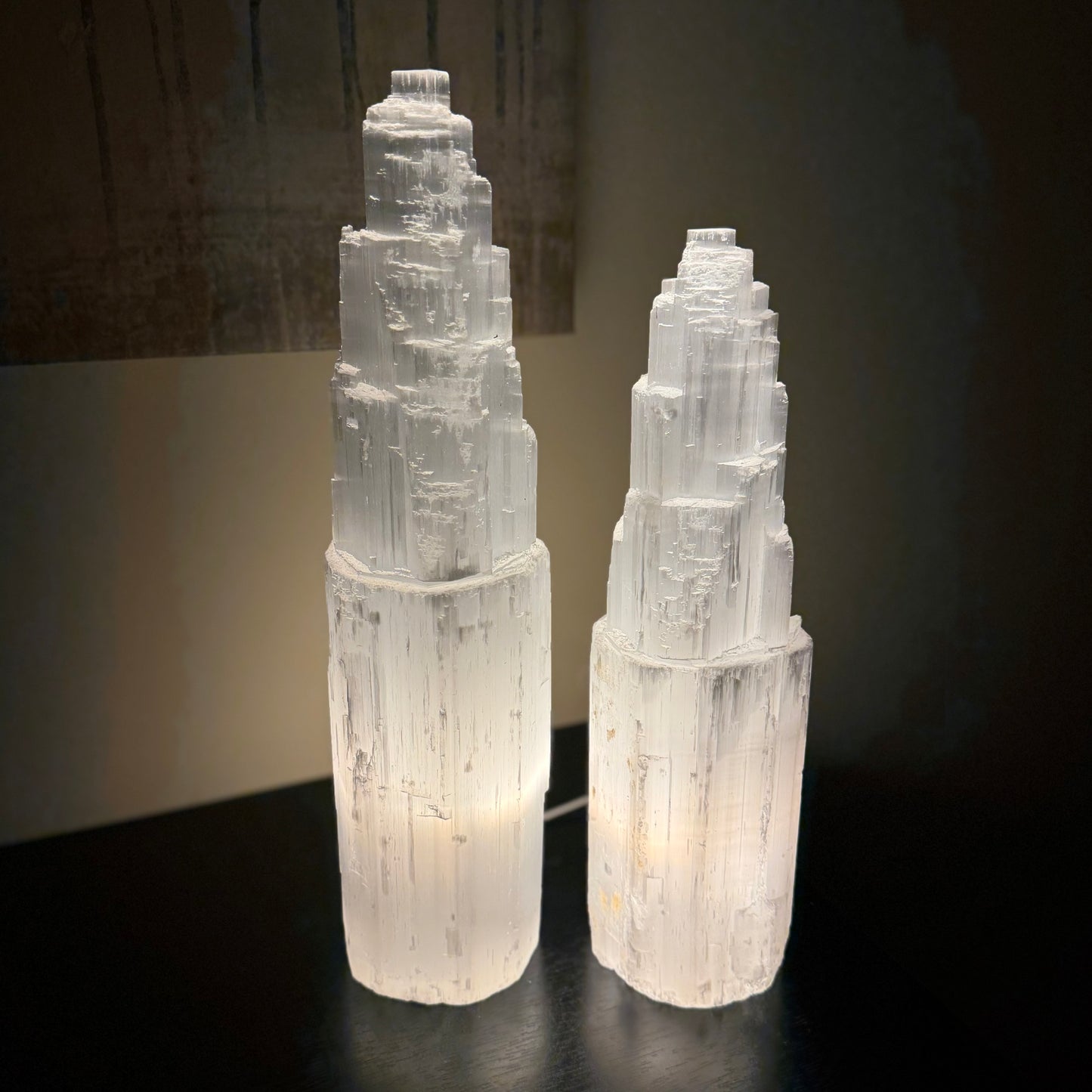 Selenite Illuminated Tower