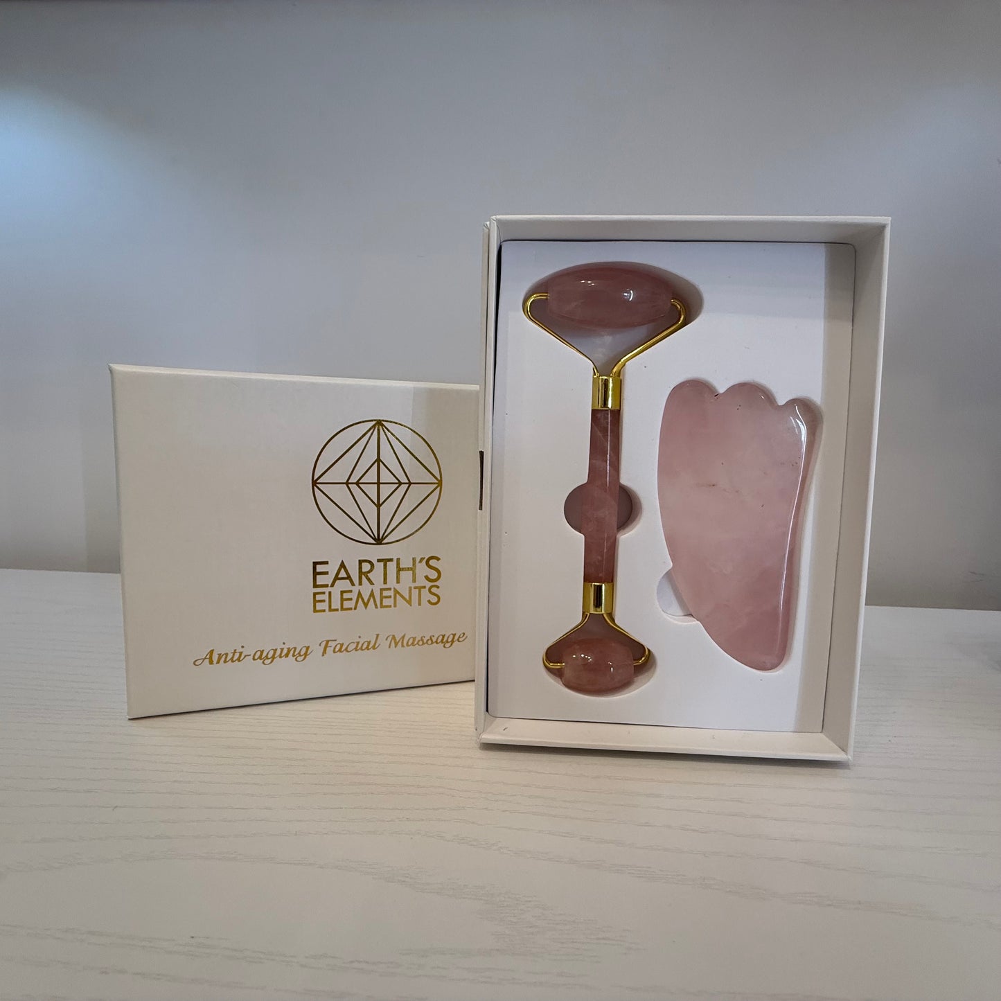 Facial Massage Set - Gem Roller & Gua Sha Stone