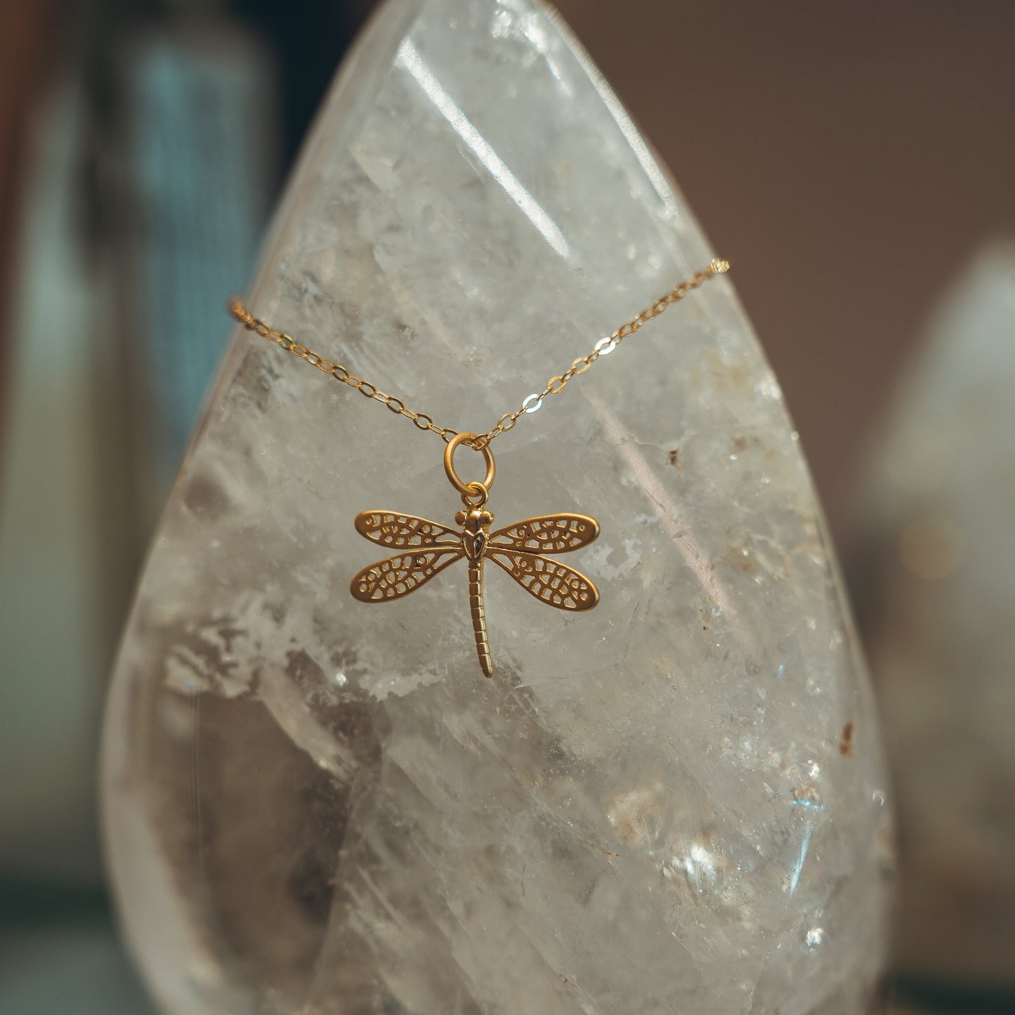 Golden Dragonfly Necklace