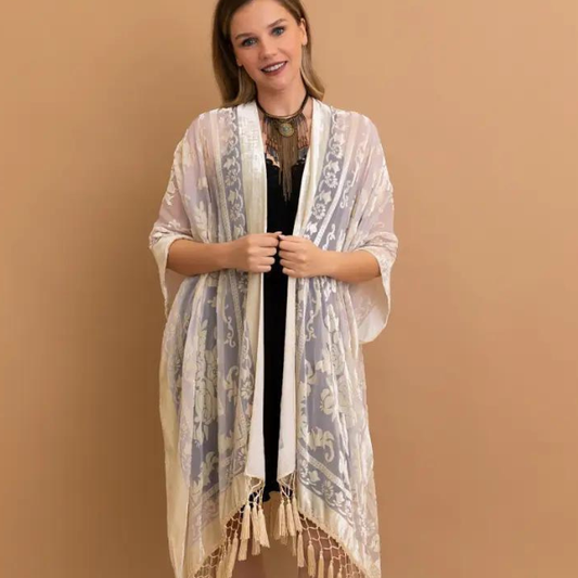 Velvet Tassel Kimono