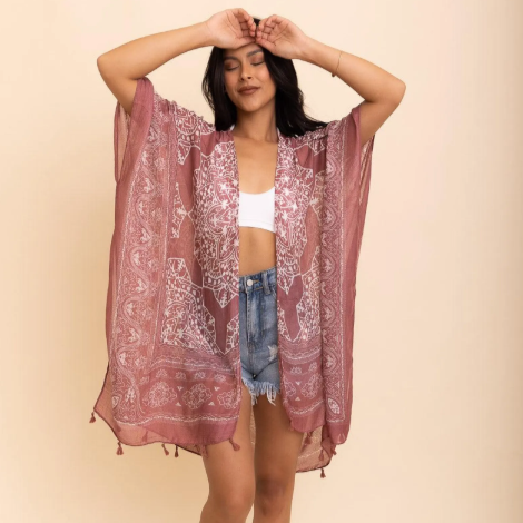 Mandala Kimono with Tassels