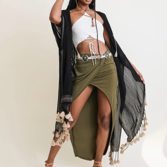 Long Kimono with Tassels