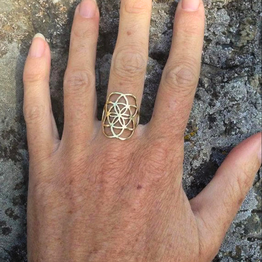 Seed of Life Brass Ring