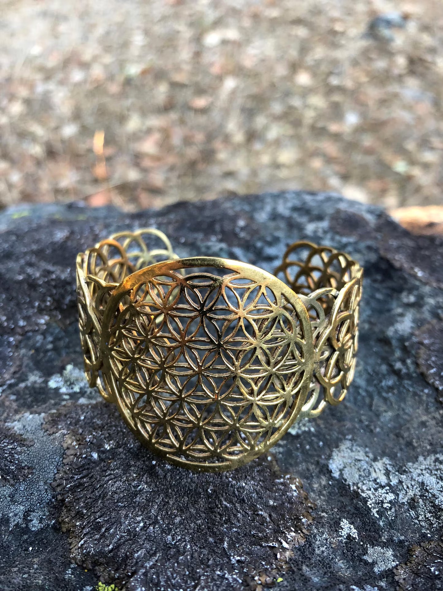Flower of Life Brass Bracelet