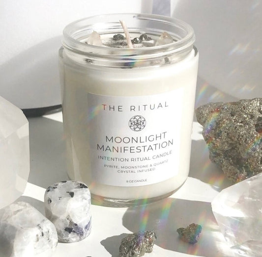 Moonlight Manifestation Glass Candle