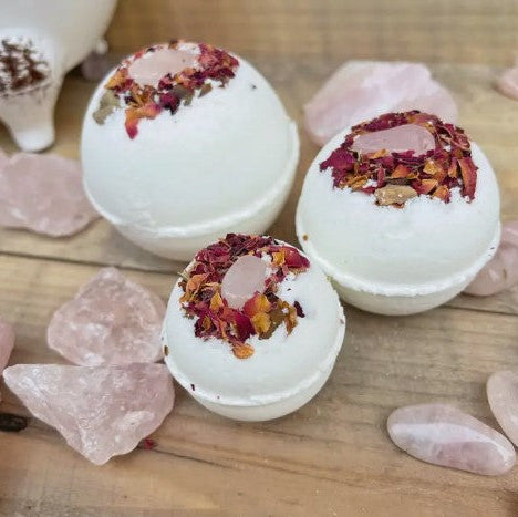 Organic Essential Oil & Crystal Bath Bomb Medium