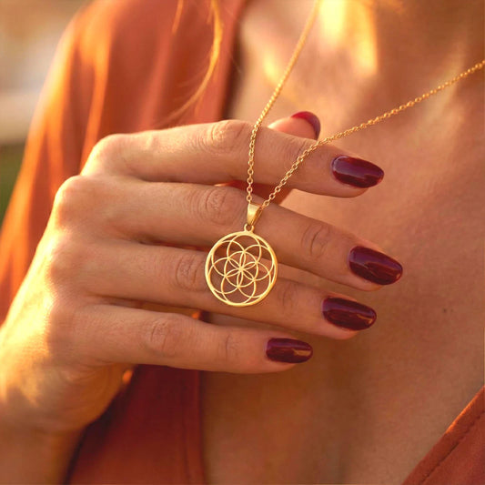 Gold Seed of Life Pendant on Chain